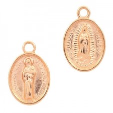 DQ metal charm Maria oval 11x14mm Rosegold